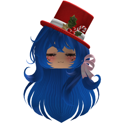 Beautiful Christmas hat hairstyle bow (Blue)