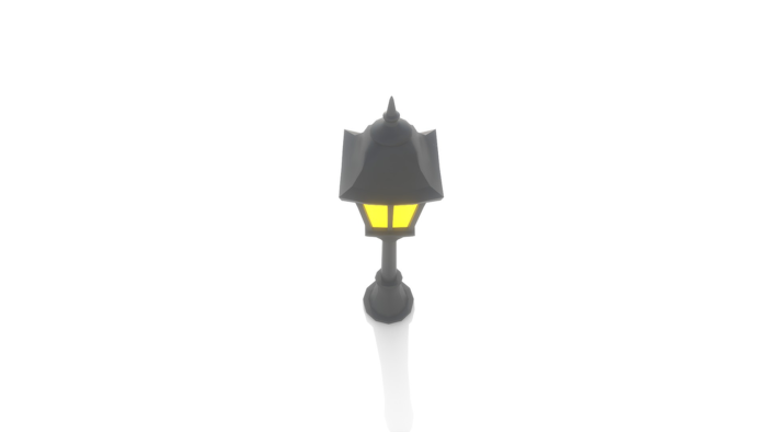 Stylized Street Lantern - Low Poly Garden Lamp Pos preview 3