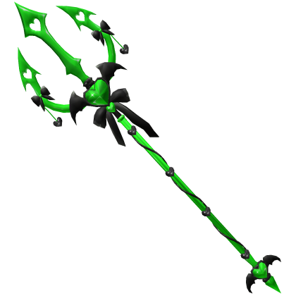 Bat Devil Imp Heart Trident - Black Green Monster