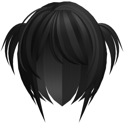 shy moe cute messy emo pigtails in black Roblox item