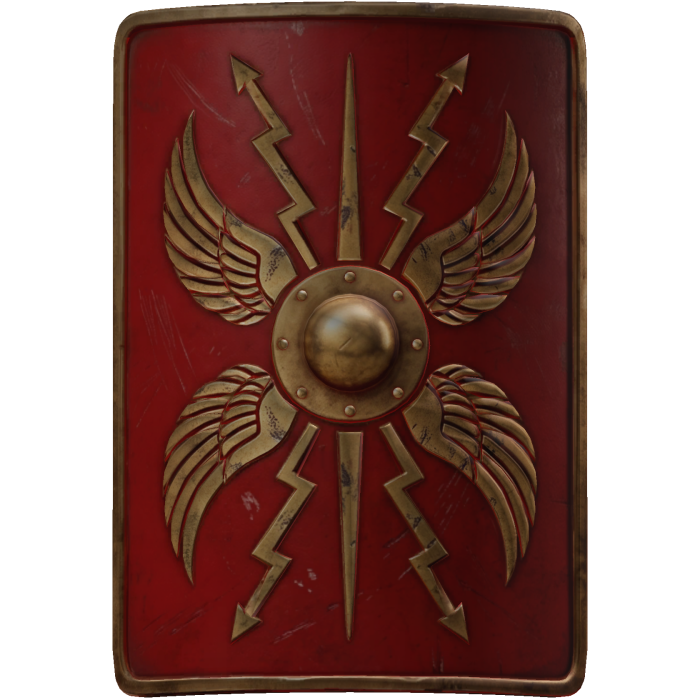 Red Roman Back Shield
