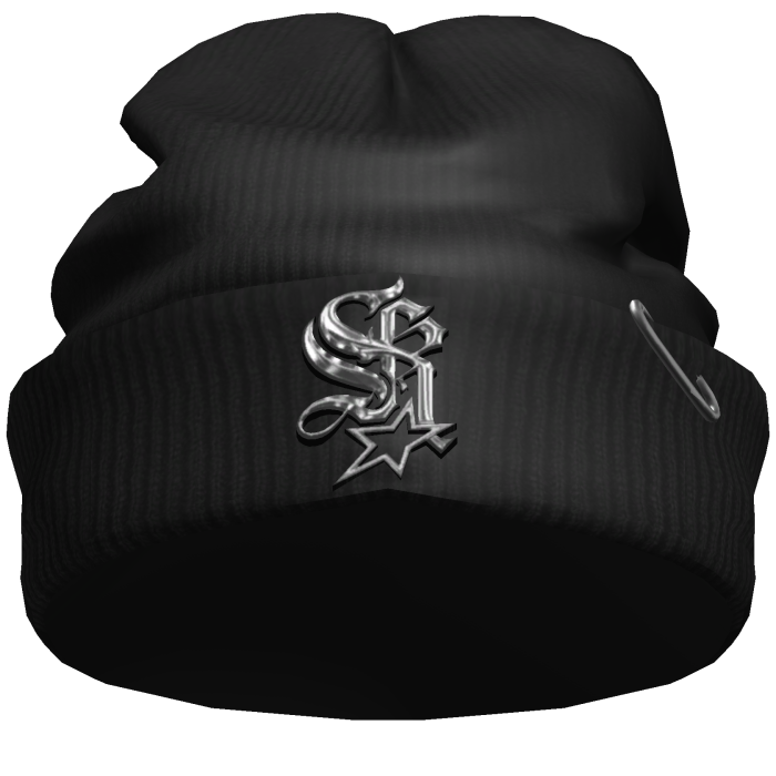 Y2k Grey Emo Distressed Beanie With Hair Pin
