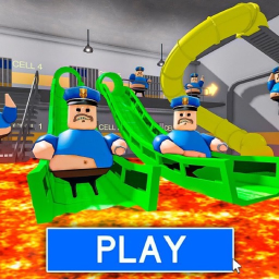LAVA SLIDE PRISON RUN WITH ITEMS! (Obby)