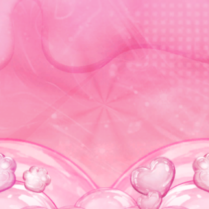 Cute Pink Kawaii Heart Bubble Paw Background