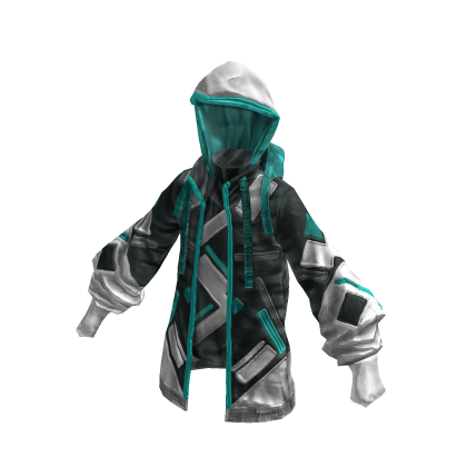 Sci-fi Hoodie | Black & Cyan | Futuristic thumbnail