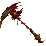 Red & Gold Ancient Battle Warrior Scythe