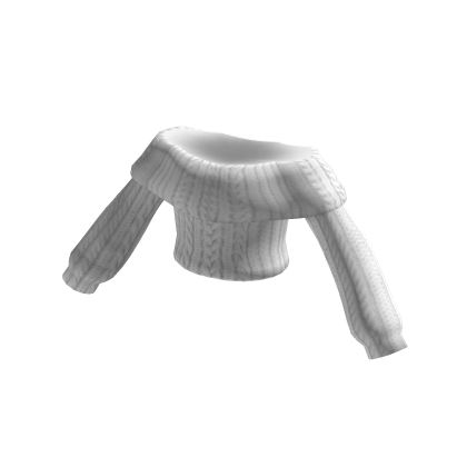 Knitted Off Shoulder Sweater White
