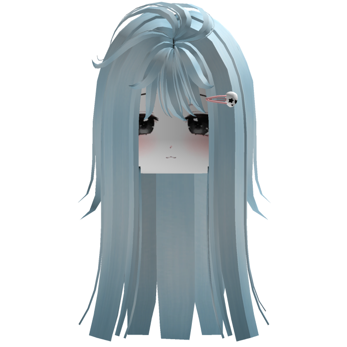 Blue Cute Girl Hair With Face