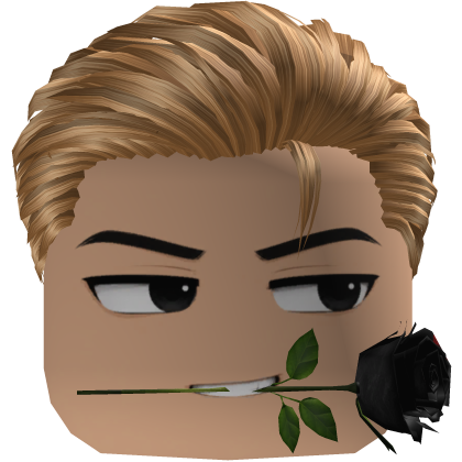 Blonde Slickback Cuteboy w/ Black Rose 