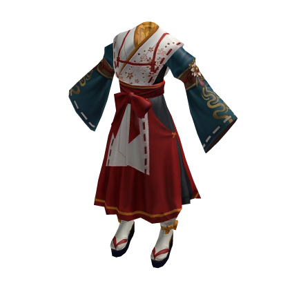 Traditional Attire Shrine Maiden Outfit-Red Jade