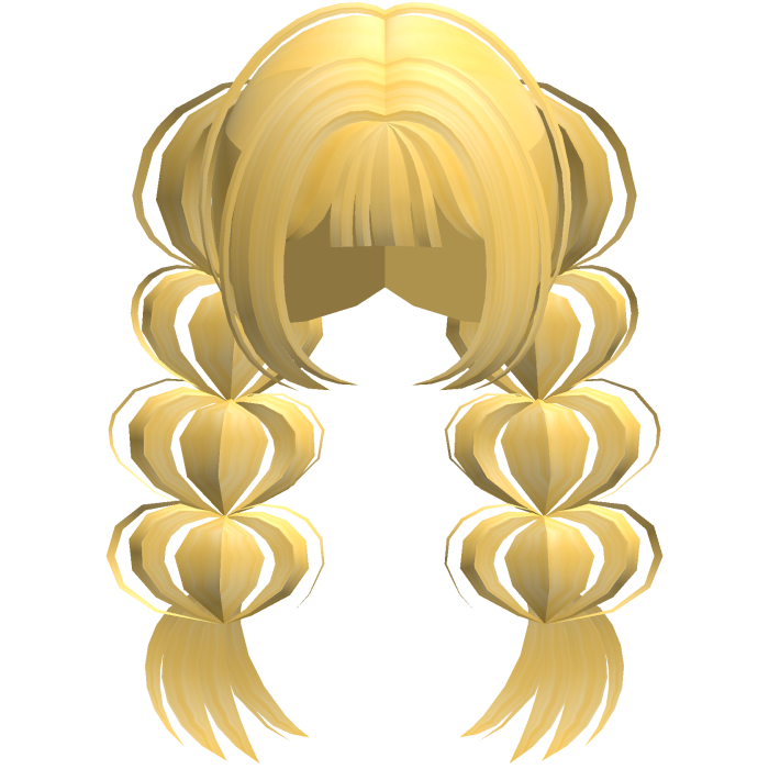 Long braided pigtails behind in yellow