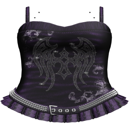 Grunge Purple Emo Rhinestone Dress