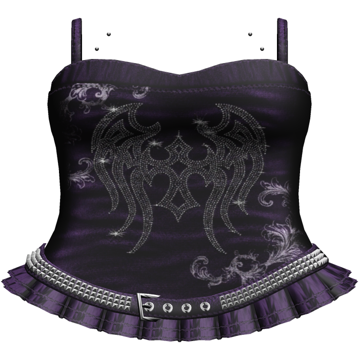 Grunge Purple Emo Rhinestone Dress