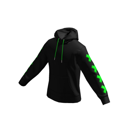 Black & Green Stitches Hoodie