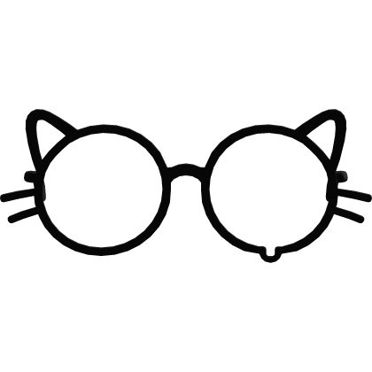 Black Kawaii Cute Kitty Glasses 