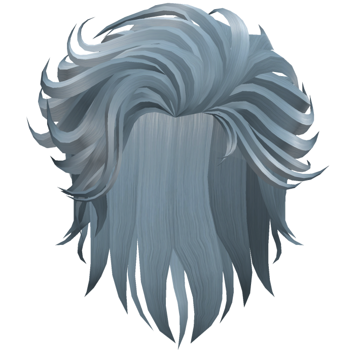 Swept Back Mullet Hair - Ice Blue