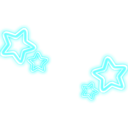 Neon Blue Star Face Bling [EMISSIVE]