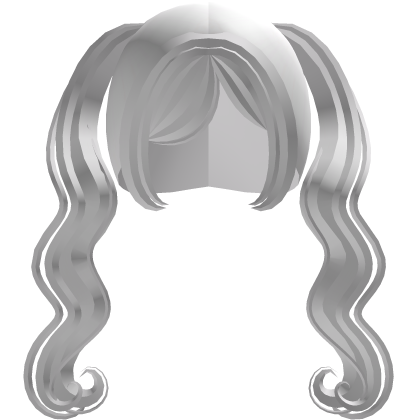 sweet white confident long wavy curly pigtails  Roblox item