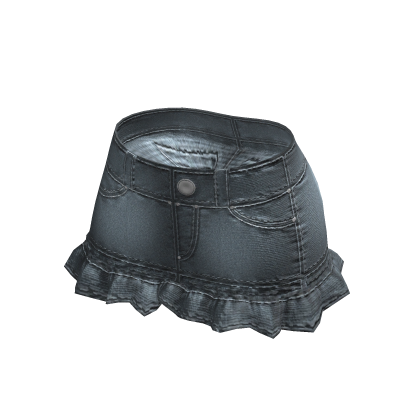 Y2K Blue Denim Ruffled Miniskirt