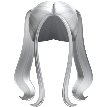 -',ৎ High Flowy Pigtails with Bangs in White