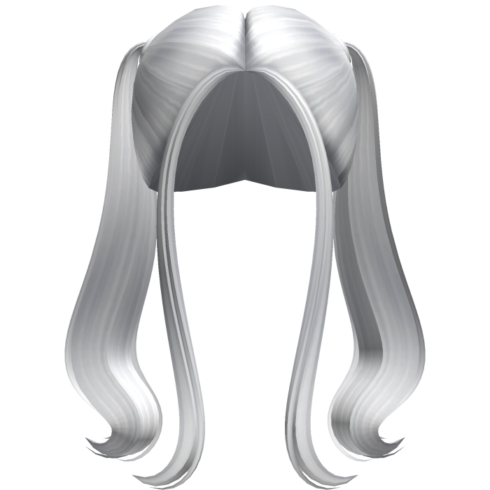 -',ৎ High Flowy Pigtails with Bangs in White