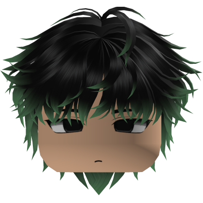 Cute Y2K emo green hair