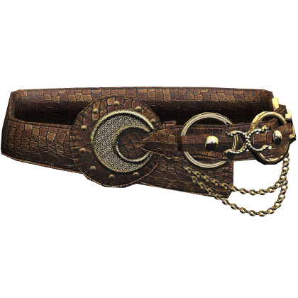 Brown Leather Belt Gold Rhinestone Chain Y2K 2000s thumbnail