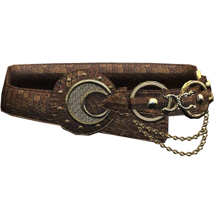 Brown Leather Belt Gold Rhinestone Chain Y2K 2000s | Roblox Item