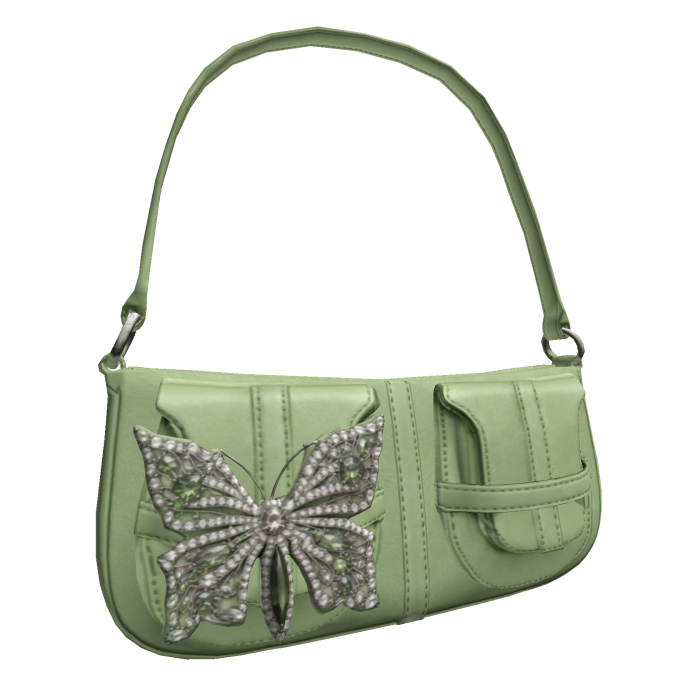 Butterfly Crystal Soft purse 2000s (Green)