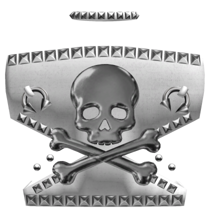 alt emo studded skull top w piercings in white Roblox item