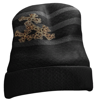 Striped Knit Beanie w/ Leopard Cross Patch V2 Roblox item