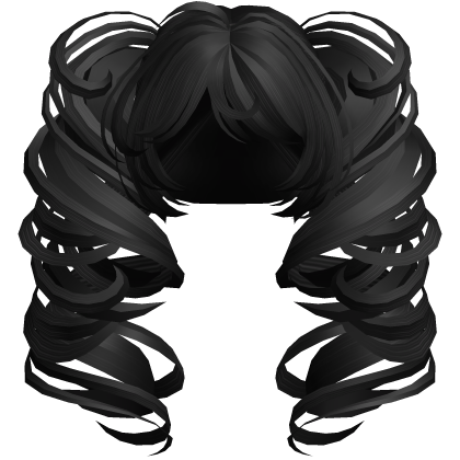 Big Twisted Curl Pigtails Hair in Platinum Black