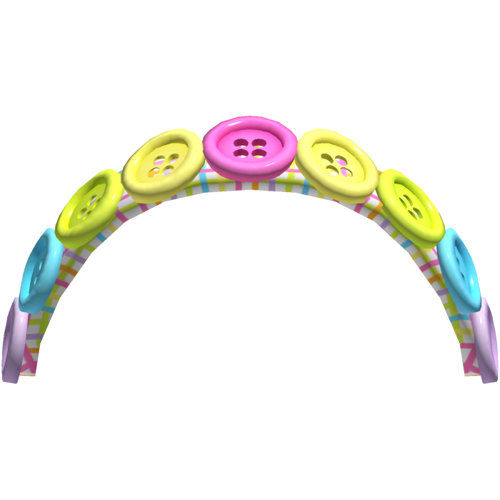 Rainbow Plaid Gyaru Headband W/ Buttons