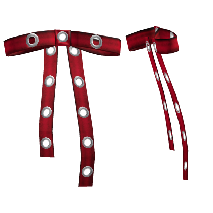 Red Belt Goth Punk Head Ribbons