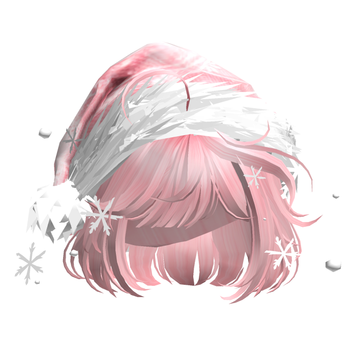 Christmas Cute Hair w/Santa Hat (Pink)