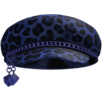 Trendy Chain Cheetah Print Beret (Blue) Roblox item