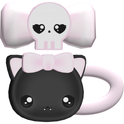 ୨୧: pink spooky kitty skull witch clip Roblox item