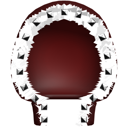 Gothic Emo Studded Fur Hood Red/White Roblox item