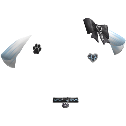 White&Blue Gothic Y2k Ear Paw Furry Accessories