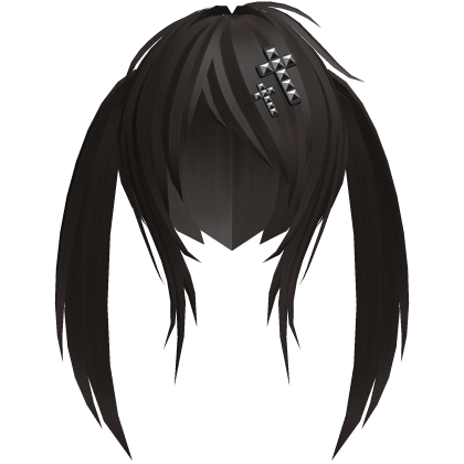 Long brown emo pigtails with cross