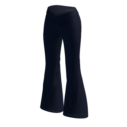 Flared Pants with V Waist (Navy)