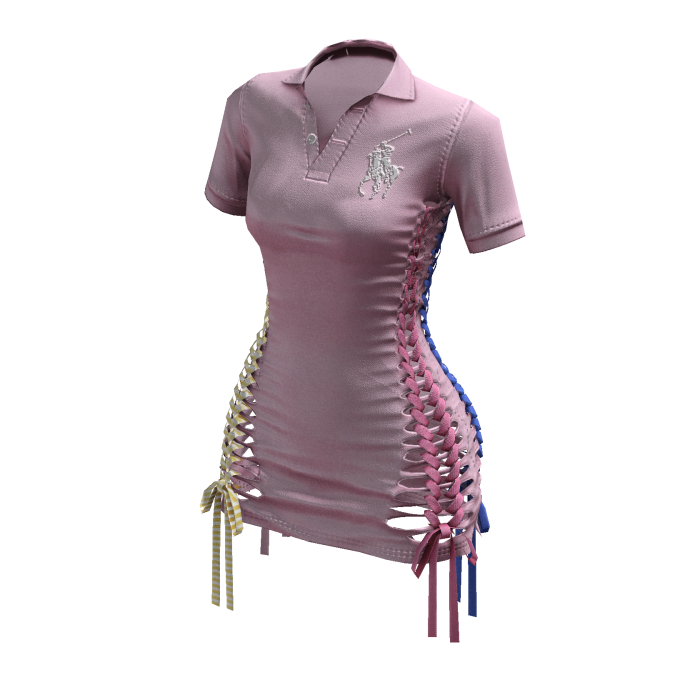 Braided Cutout Polo Dress (Berry Cooler)