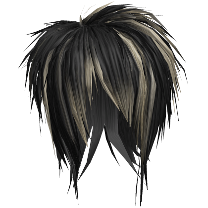 Teased Sideswept Hair (Black/Blonde)