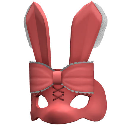 [NEW 🚨] Bunny Rabbit Masquerade Mask Peach Red