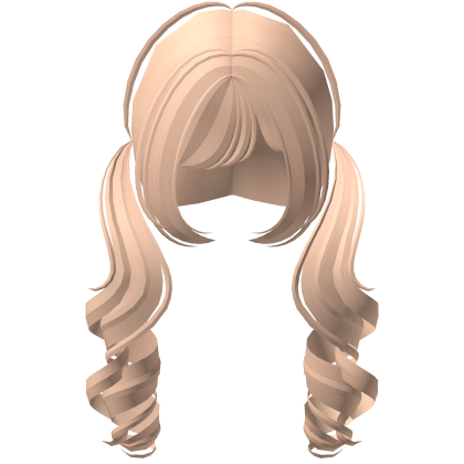  ♡ kawaii cute low curly pigtails in blonde Roblox item
