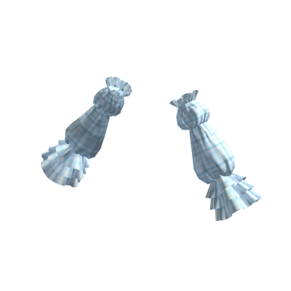 Ruffle Puffy Long Arm Sleeves Blue Plaid