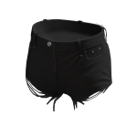 Denim Ripped Shorts - Black