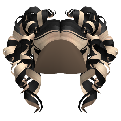 Messy Curly Pigtails in Black Blonde Roblox item
