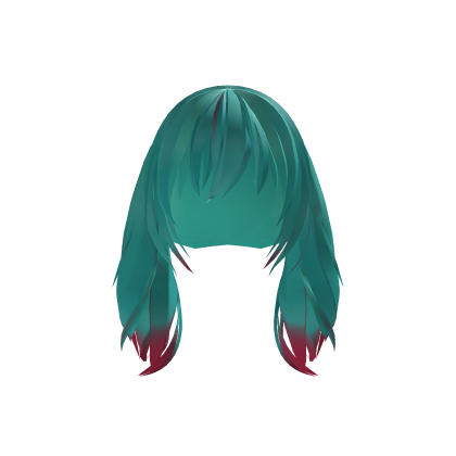 Messy Twintails Hair green/red Roblox item