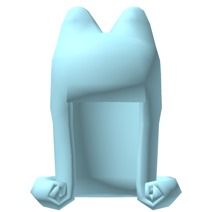 Low Poly Straight Fluffy Cat Hair Blue